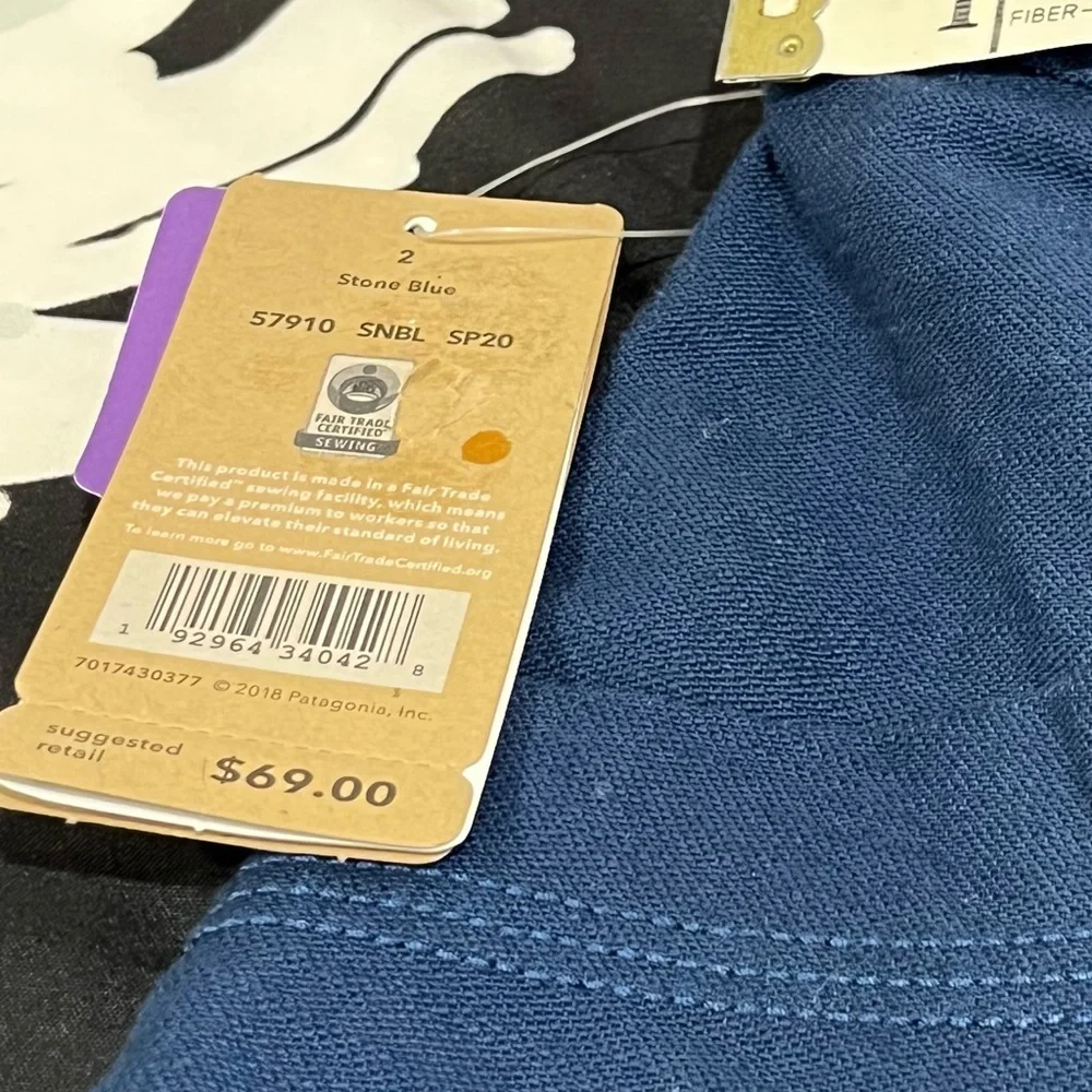NWT Patagonia 100% Organic Cotton Slub Shorts, 5 inch in Stone Blue, Size 6 - Picture 12 of 13